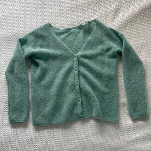 Sezane Teal Cardigan Sweater